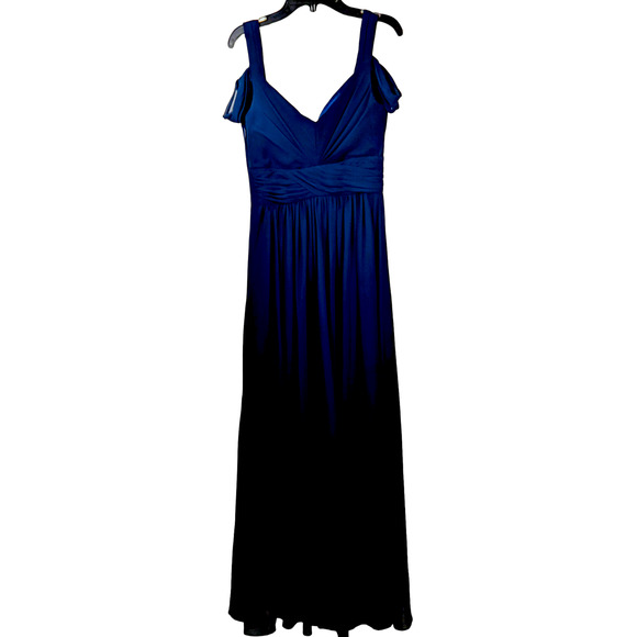 Women Bariano Australia Long Dress Navy Blue Formal Gown Slit Bridesmaid Size XS - Picture 6 of 16